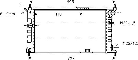 AVA OL 2091 - Radiator, engine cooling car-mod.net