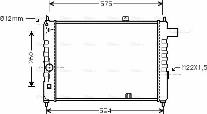 AVA OL 2055 - Radiator, engine cooling car-mod.net