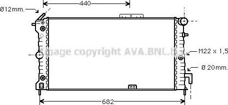 AVA OL 2187 - Radiator, engine cooling car-mod.net