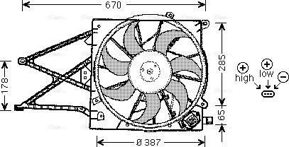 AVA OL 7509 - Fan, radiator car-mod.net