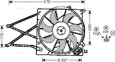 AVA OL 7524 - Fan, radiator car-mod.net