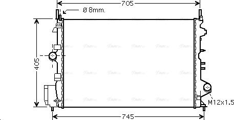 AVA OLA2462 - Radiator, engine cooling car-mod.net