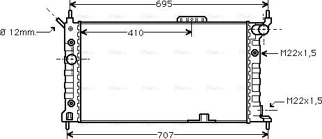AVA OLA2169 - Radiator, engine cooling car-mod.net