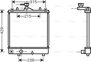 AVA OLA2330 - Radiator, engine cooling car-mod.net