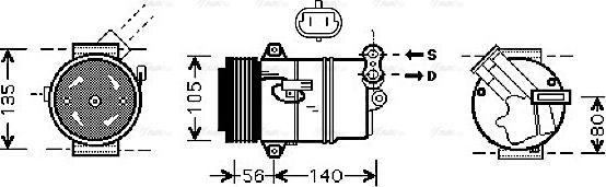 AVA OLAK428 - Compressor, air conditioning car-mod.net