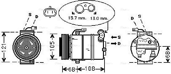 AVA OLAK138 - Compressor, air conditioning car-mod.net