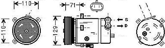 AVA OLAK276 - Compressor, air conditioning car-mod.net