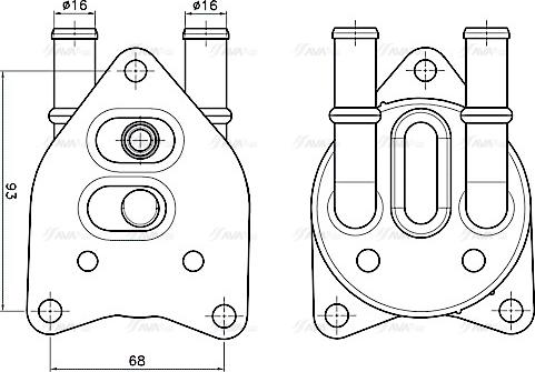 AVA PE3432 - Oil Cooler, automatic transmission car-mod.net