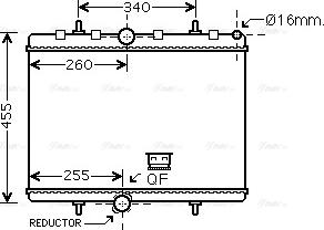 AVA PE2314 - Radiator, engine cooling car-mod.net