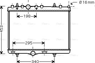 AVA PE2255 - Radiator, engine cooling car-mod.net
