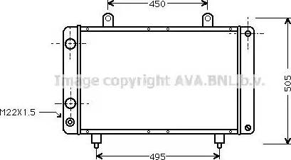 AVA PEA2082 - Radiator, engine cooling car-mod.net
