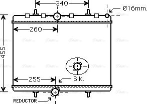 AVA PEA2314 - Radiator, engine cooling car-mod.net
