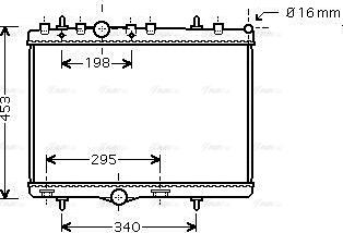 AVA PEA2255 - Radiator, engine cooling car-mod.net