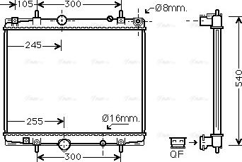 AVA PEA2237 - Radiator, engine cooling car-mod.net