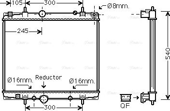 AVA PEA2275 - Radiator, engine cooling car-mod.net