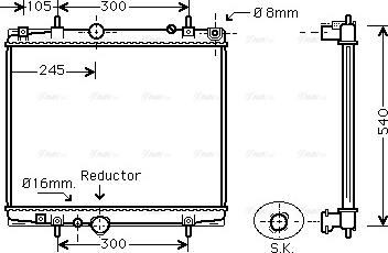 AVA PEA2276 - Radiator, engine cooling car-mod.net