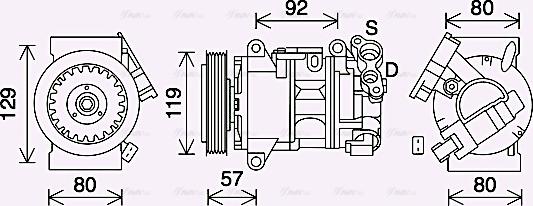 AVA PEAK408 - Compressor, air conditioning car-mod.net