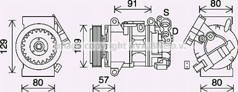 AVA PEK407 - Compressor, air conditioning car-mod.net