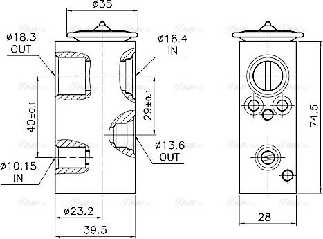 AVA RT1683 - Expansion Valve, air conditioning car-mod.net