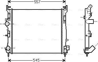 AVA RTA2362 - Radiator, engine cooling car-mod.net