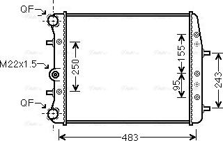 AVA SAA2005 - Radiator, engine cooling car-mod.net