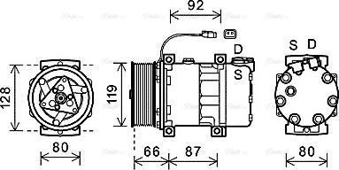 AVA SCAK040 - Compressor, air conditioning car-mod.net
