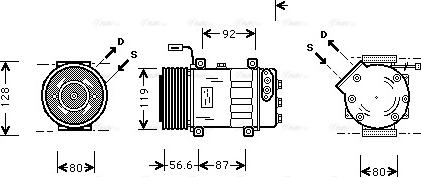 AVA SCAK016 - Compressor, air conditioning car-mod.net