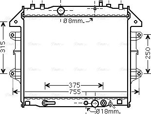 AVA TO 2496 - Radiator, engine cooling car-mod.net