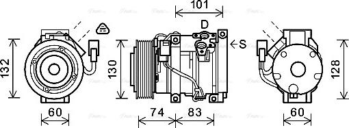 AVA TOAK611 - Compressor, air conditioning car-mod.net