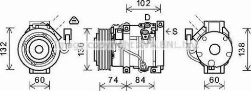 AVA TOK611 - Compressor, air conditioning car-mod.net