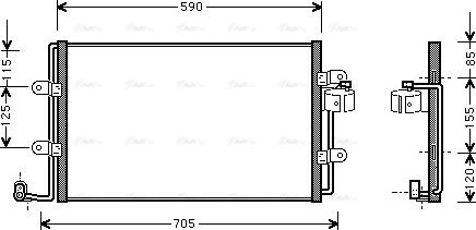 AVA VN5176 - Condenser, air conditioning car-mod.net
