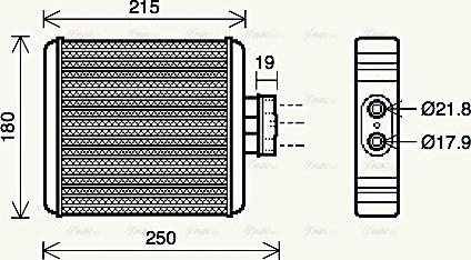 AVA VN6196 - Heat Exchanger, interior heating car-mod.net