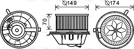 AVA VN8342 - Electric Motor, interior blower car-mod.net
