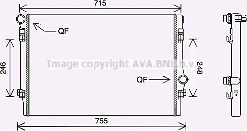 AVA VN2336 - Radiator, engine cooling car-mod.net