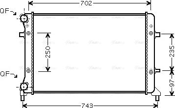 AVA VN2204 - Radiator, engine cooling car-mod.net