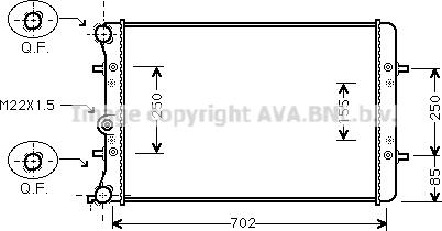 AVA VN2217 - Radiator, engine cooling car-mod.net
