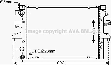AVA VN2231 - Radiator, engine cooling car-mod.net