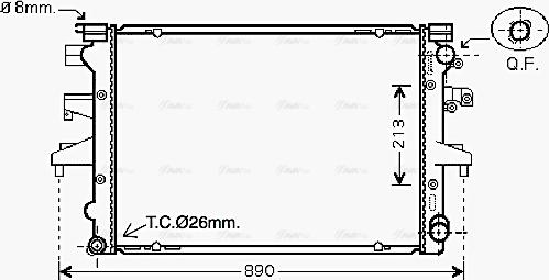 AVA VN2232 - Radiator, engine cooling car-mod.net