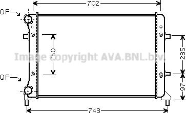 AVA VN2223 - Radiator, engine cooling car-mod.net