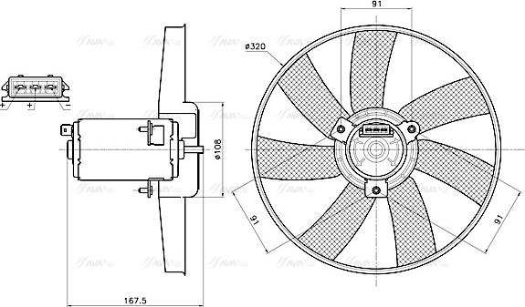 AVA VN7444 - Fan, radiator car-mod.net