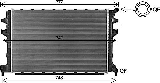 AVA VNA2383 - Radiator, engine cooling car-mod.net