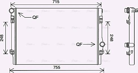 AVA VNA2336 - Radiator, engine cooling car-mod.net