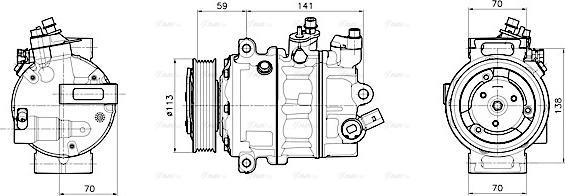 AVA VNAK446 - Compressor, air conditioning car-mod.net