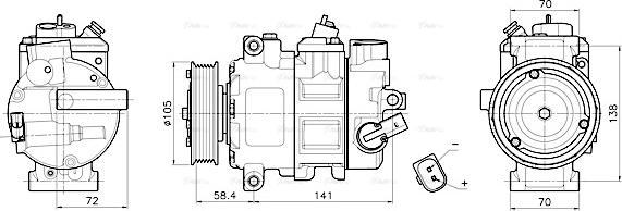 AVA VNAK447 - Compressor, air conditioning car-mod.net