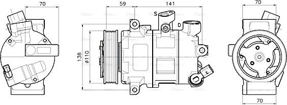 AVA VNAK341 - Compressor, air conditioning car-mod.net