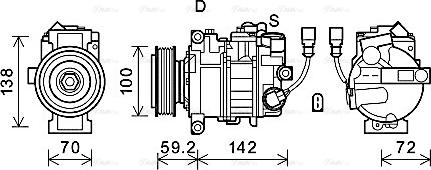 AVA VNAK385 - Compressor, air conditioning car-mod.net