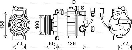 AVA VNAK382 - Compressor, air conditioning car-mod.net