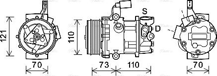 AVA VNAK375 - Compressor, air conditioning car-mod.net