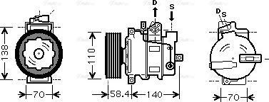 AVA VNAK265 - Compressor, air conditioning car-mod.net