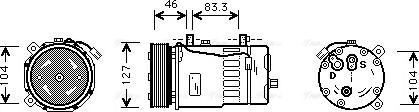 AVA VNK050 - Compressor, air conditioning car-mod.net